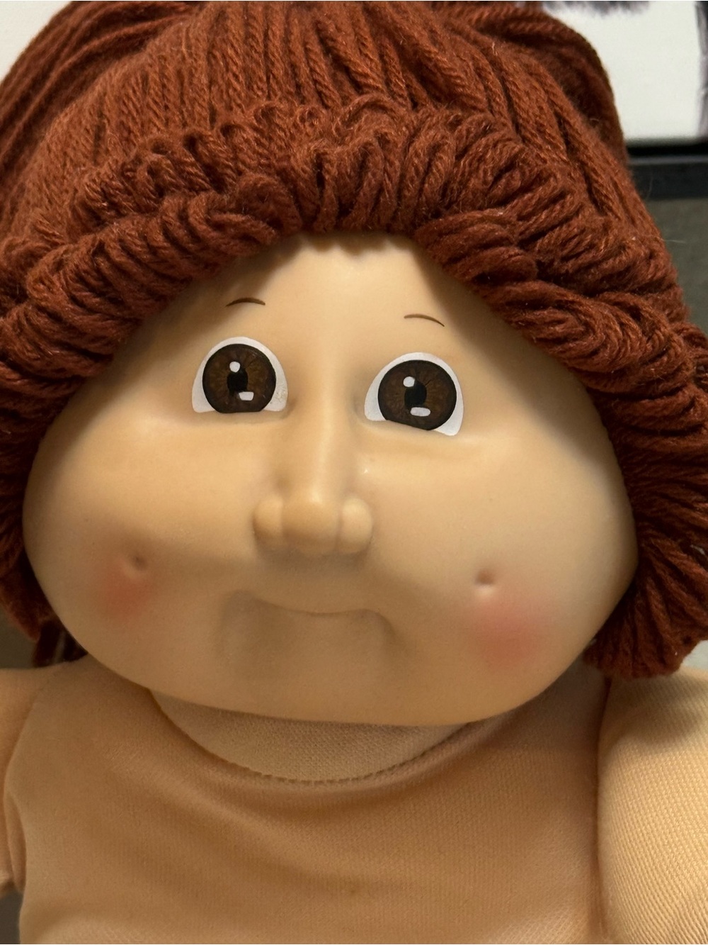 Cabbage Patch Kids Vintage 1985 16 in Soft Body Cloth Doll Red Hair Brown Eyes